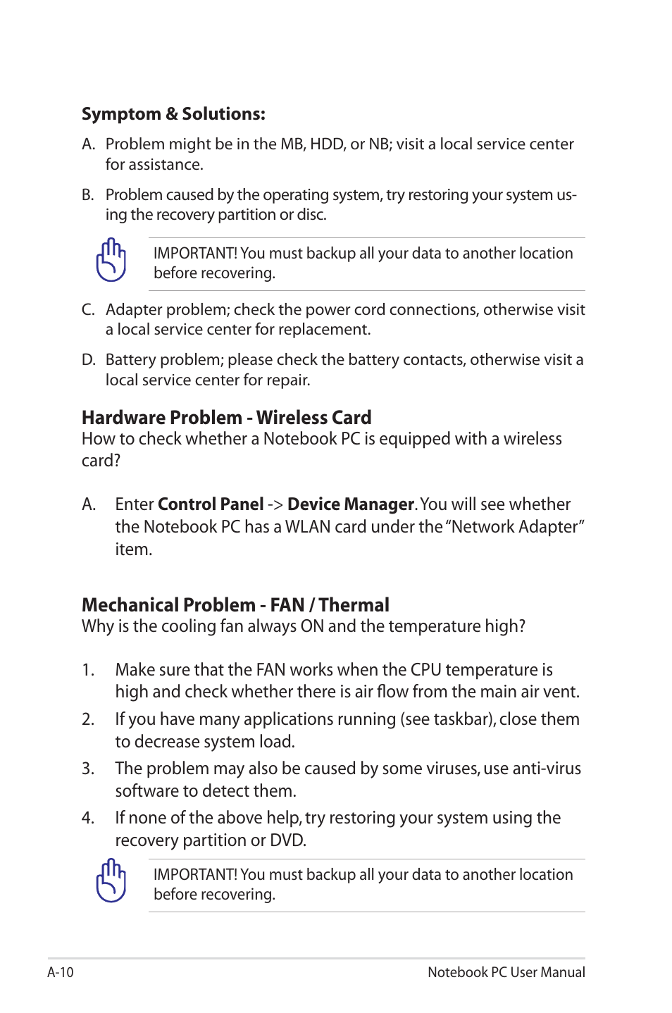 Asus UL50VS User Manual | Page 78 / 106
