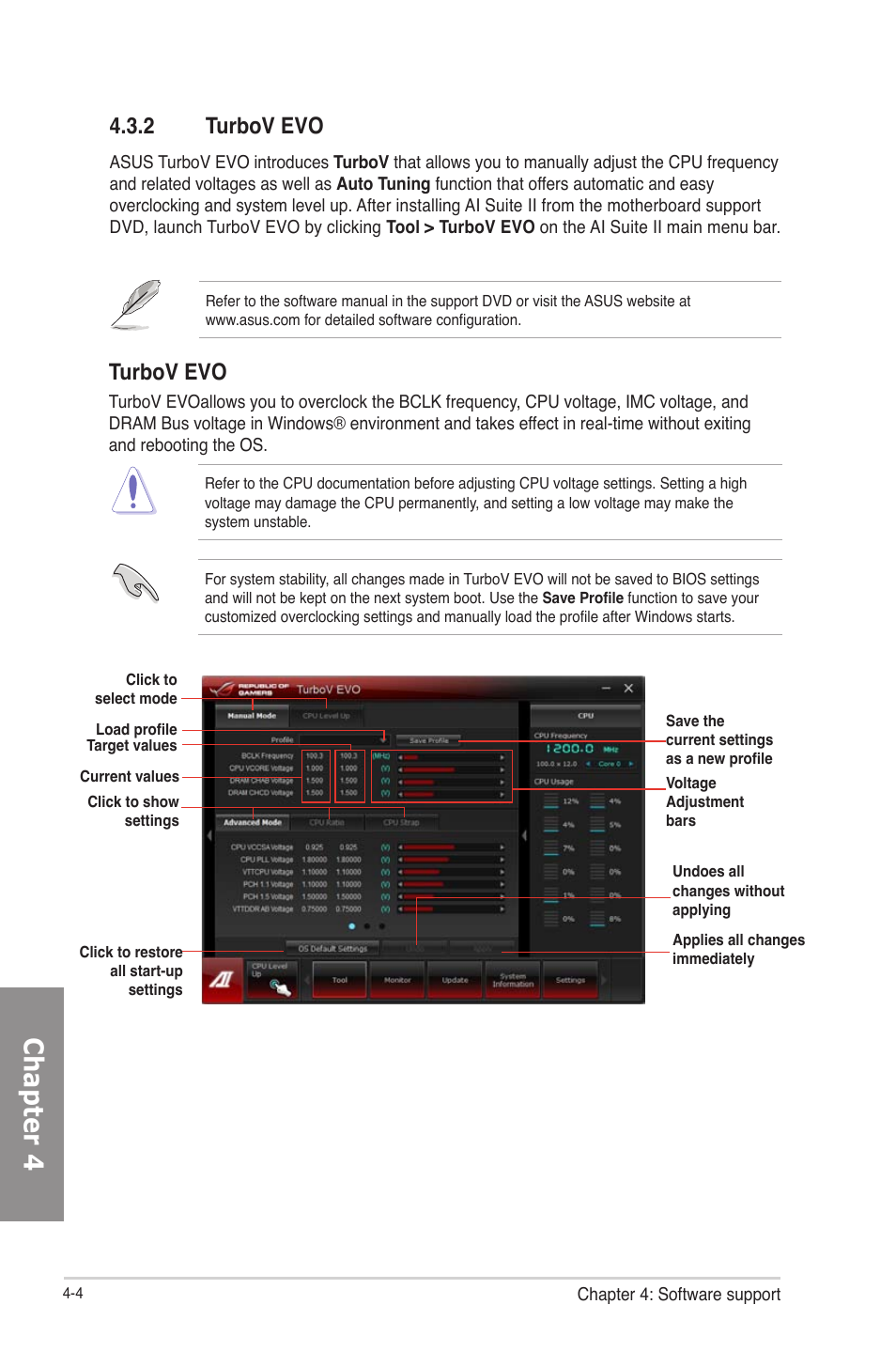 Turbov evo -4, Chapter 4, 2 turbov evo | Turbov evo | Asus RAMPAGE IV GENE User Manual | Page 128 / 172