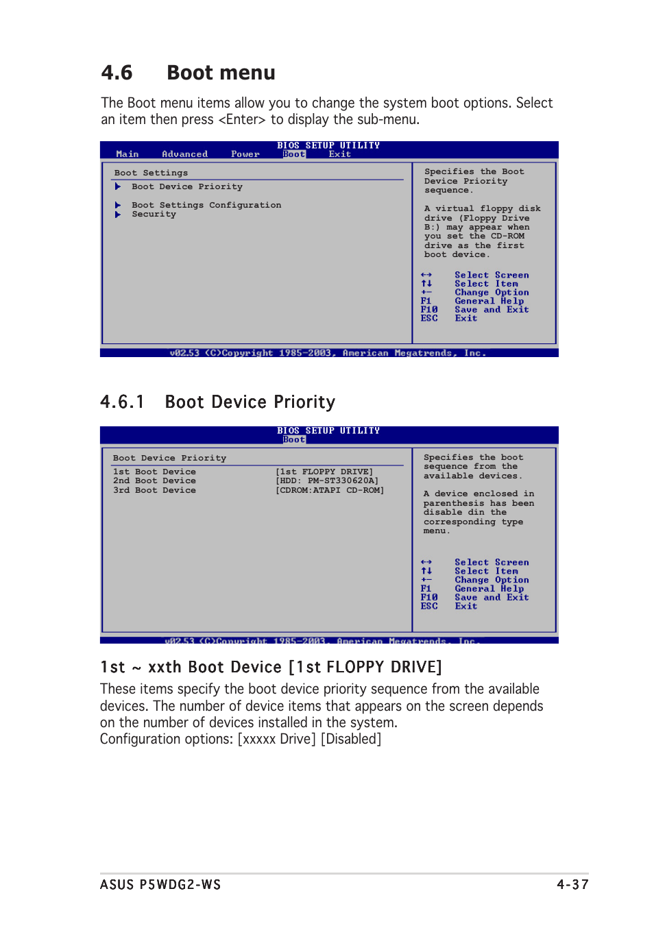 6 boot menu | Asus P5WDG2-WS User Manual | Page 111 / 160