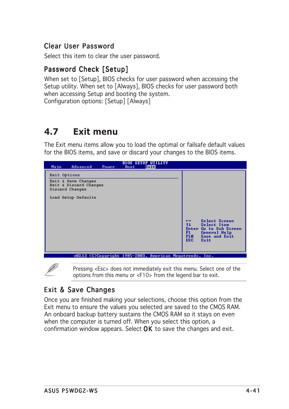 7 exit menu | Asus P5WDG2-WS User Manual | Page 115 / 160