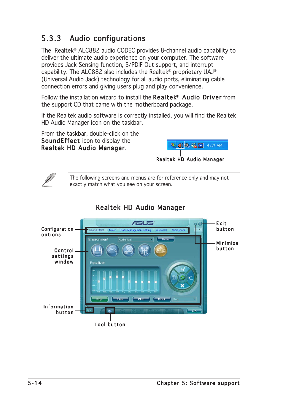 Realtek hd audio manager | Asus P5WDG2-WS User Manual | Page 130 / 160