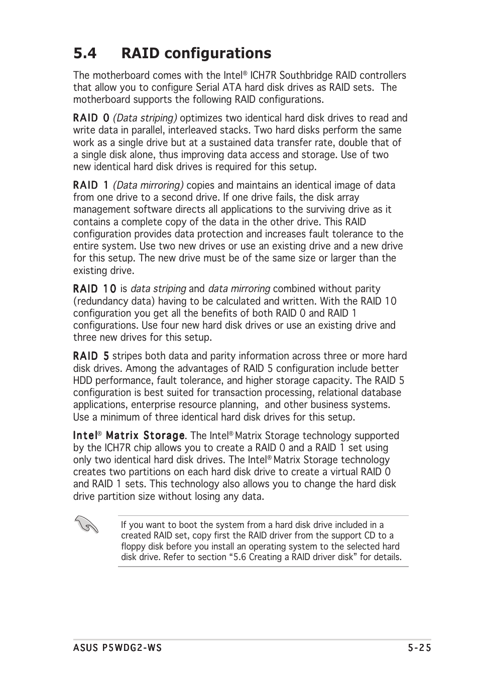 4 raid configurations | Asus P5WDG2-WS User Manual | Page 141 / 160