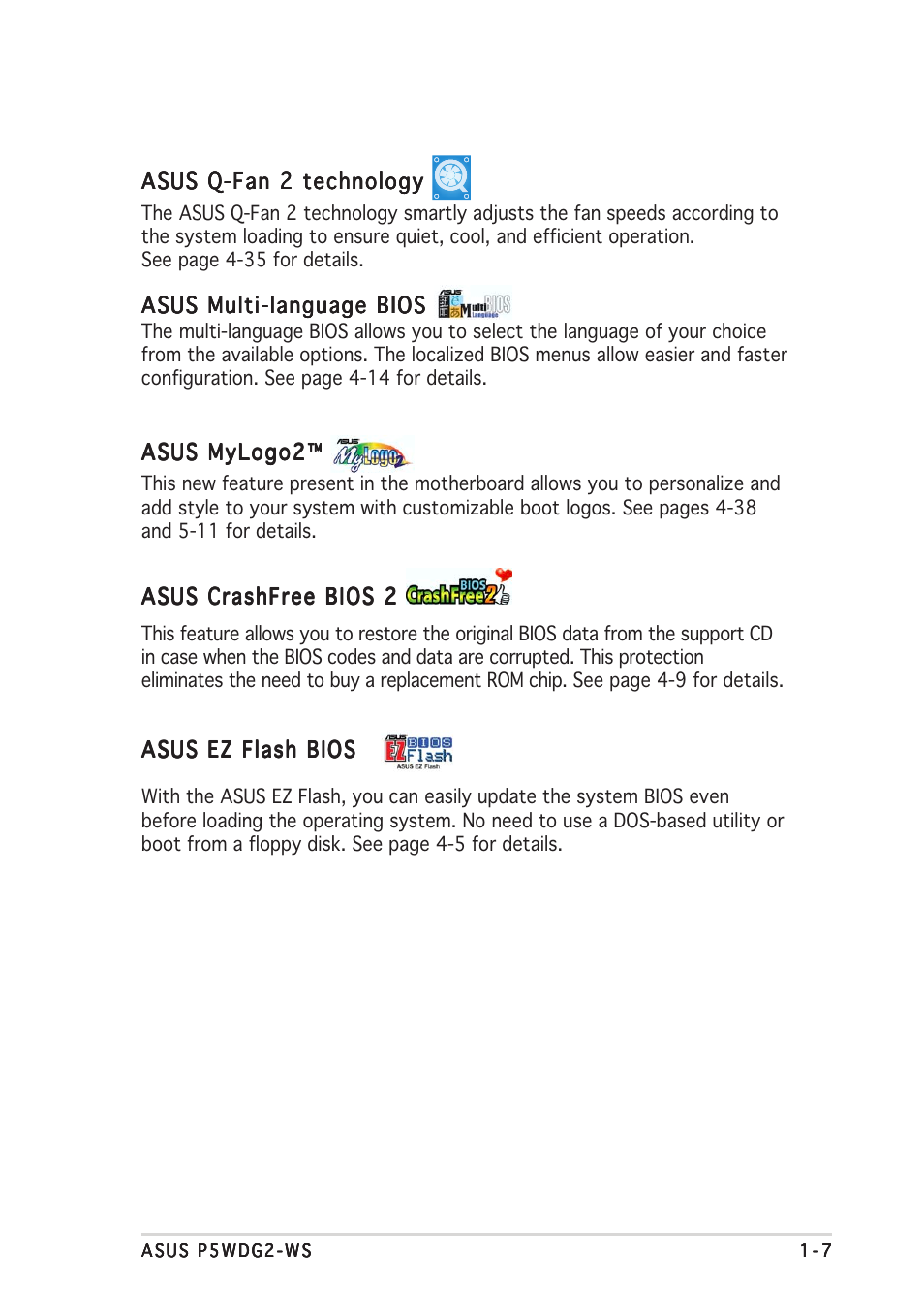 Asus P5WDG2-WS User Manual | Page 21 / 160
