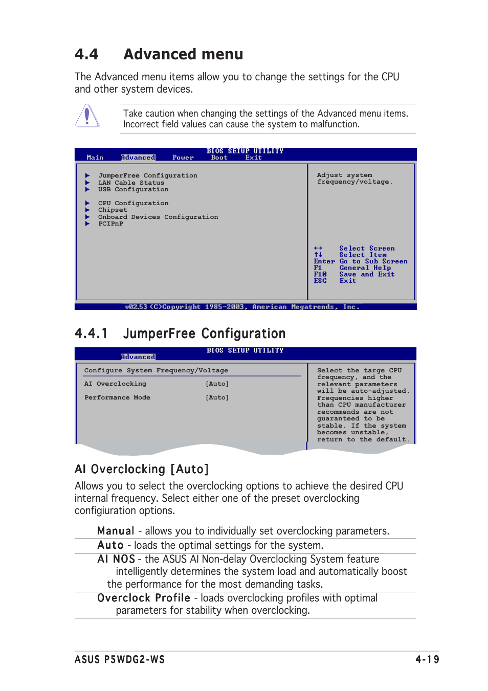 4 advanced menu | Asus P5WDG2-WS User Manual | Page 93 / 160