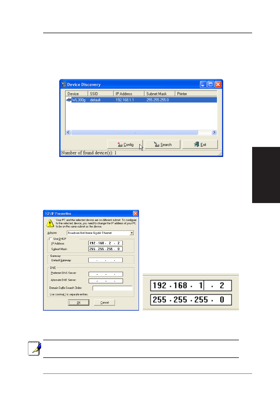 Device discovery, Chapter 3 - software configuration | Asus WL-300g User Manual | Page 21 / 77