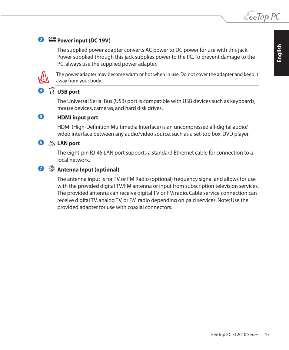 Asus ET2010PNT User Manual | Page 17 / 38