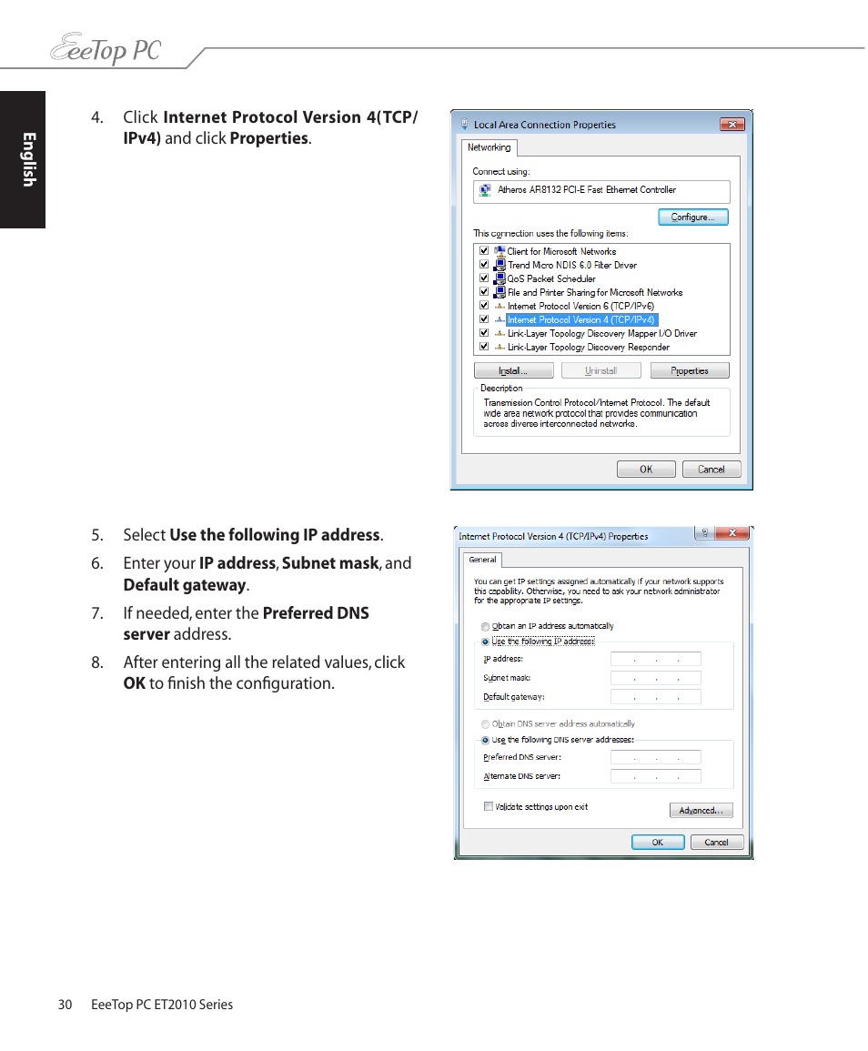 Asus ET2010PNT User Manual | Page 30 / 38