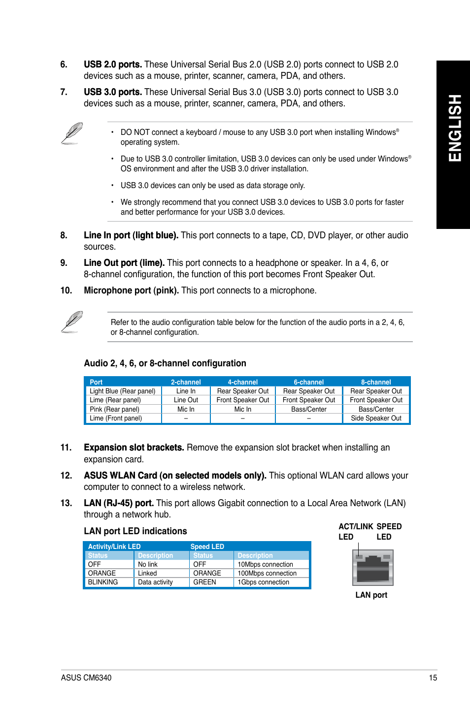 En g lis h en g li sh | Asus CM6340 User Manual | Page 17 / 212