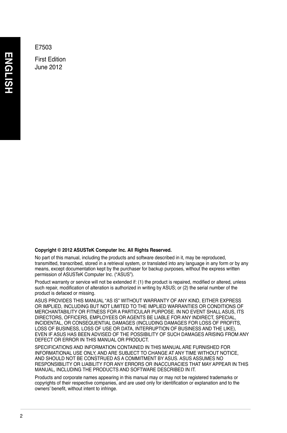 En g lis h en g li sh en g lis h en g li sh | Asus CM6340 User Manual | Page 4 / 212