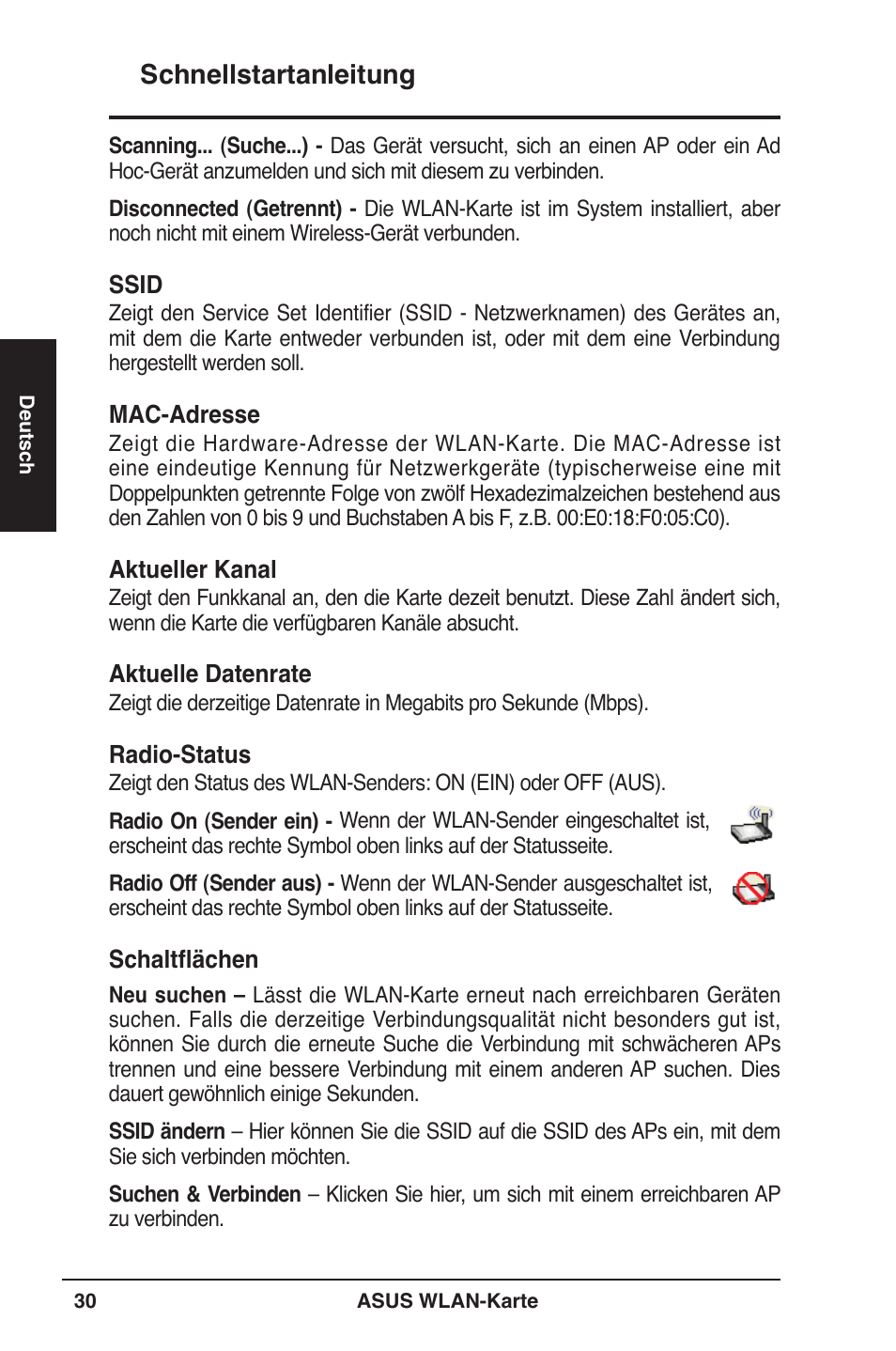 Schnellstartanleitung | Asus WL-106gM User Manual | Page 31 / 106