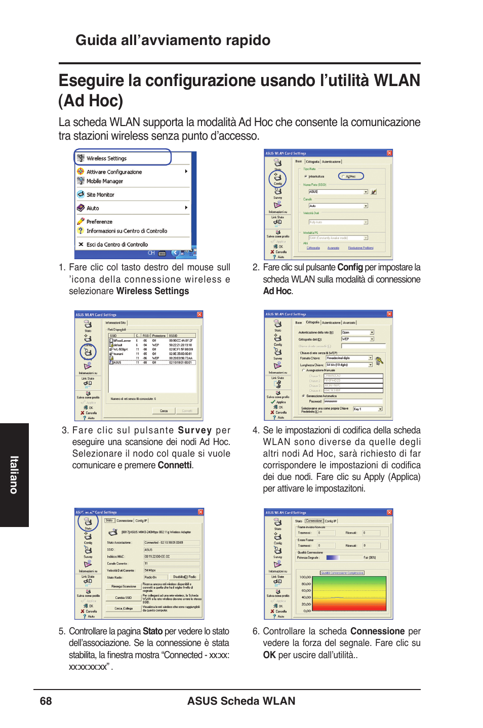 Guida all’avviamento rapido | Asus WL-106gM User Manual | Page 69 / 106