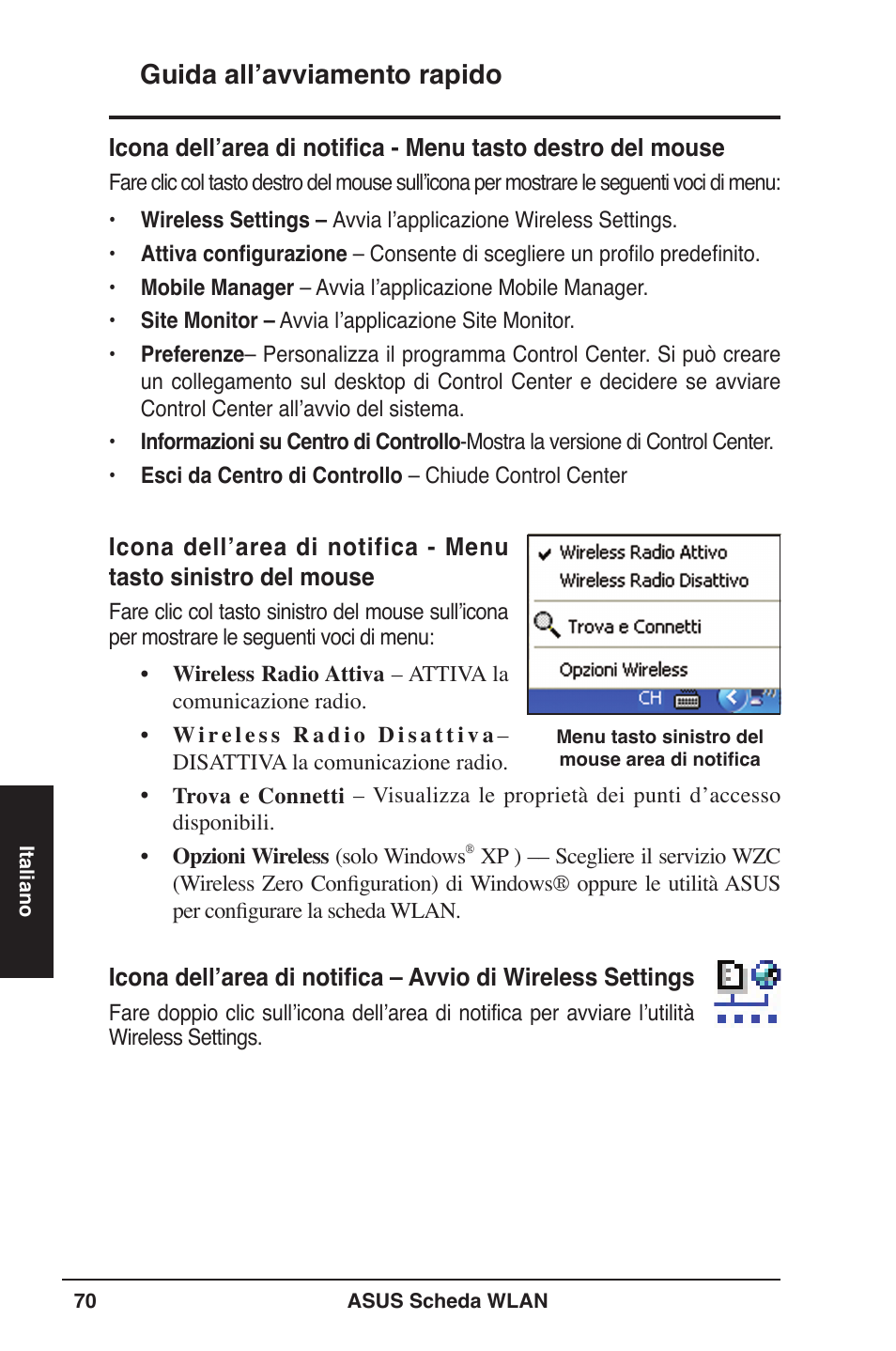 Guida all’avviamento rapido | Asus WL-106gM User Manual | Page 71 / 106