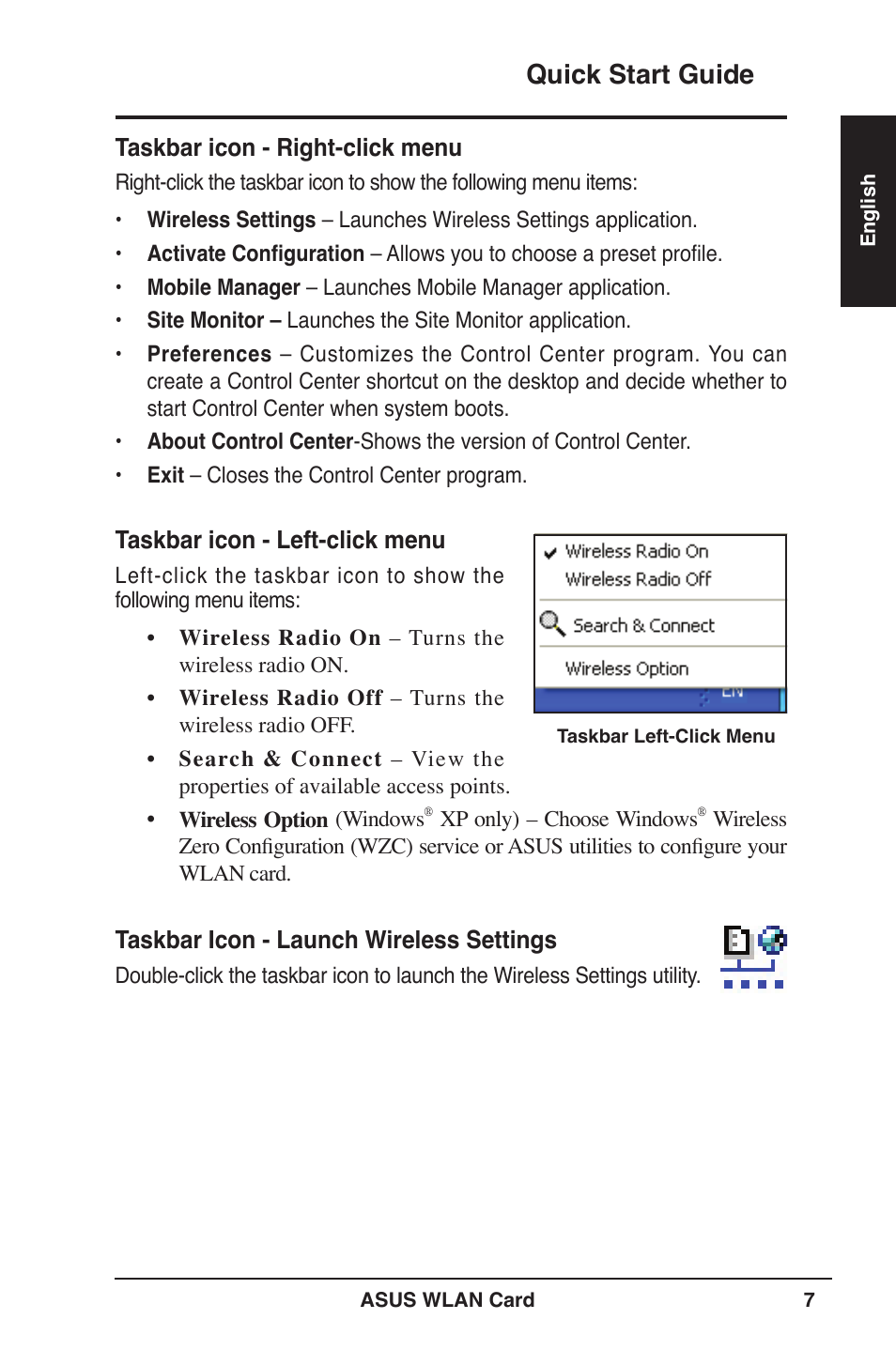 Quick start guide | Asus WL-106gM User Manual | Page 8 / 106