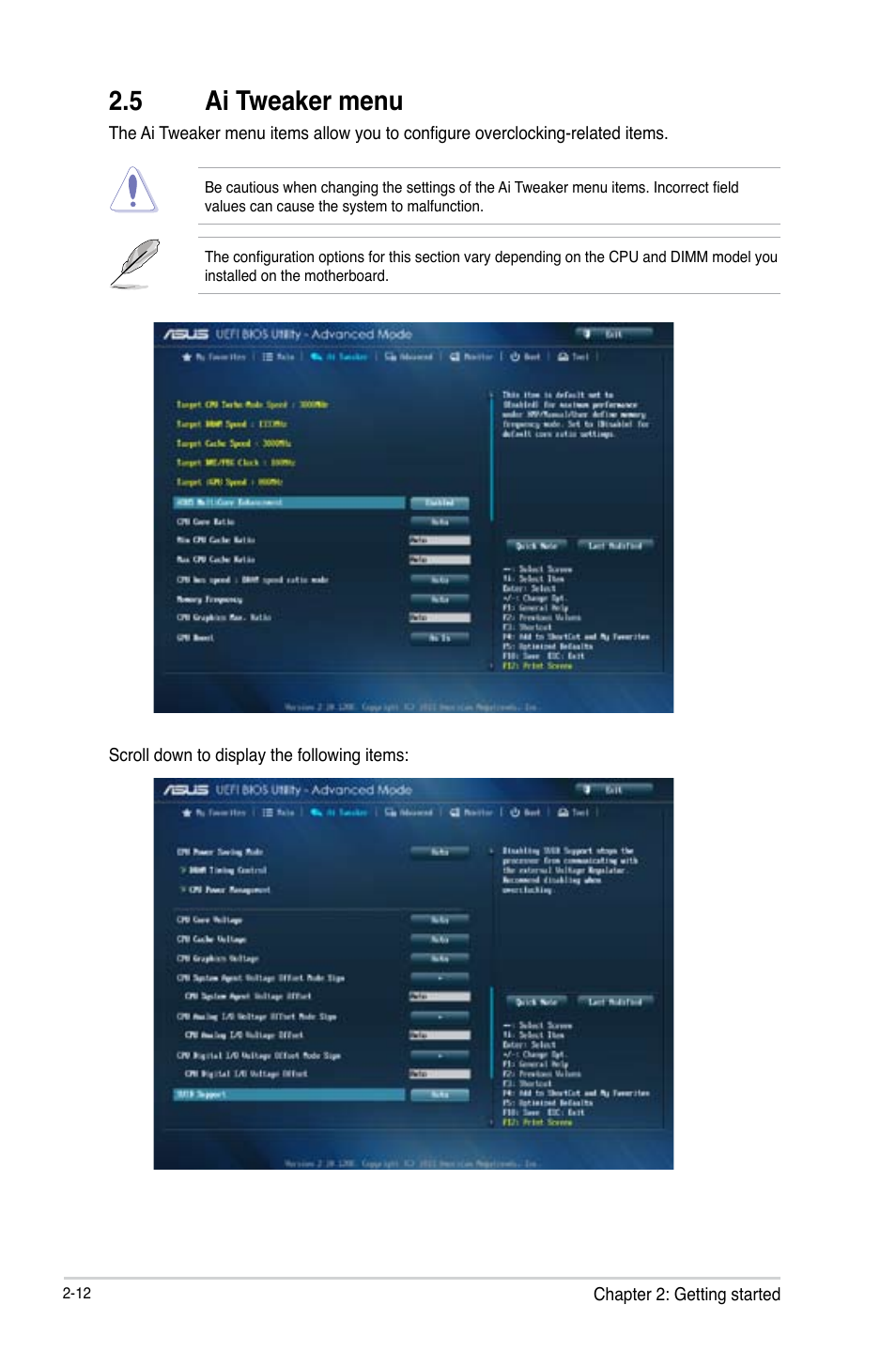 5 ai tweaker menu, Ai tweaker menu -12 | Asus B85M-E/BR User Manual | Page 41 / 75