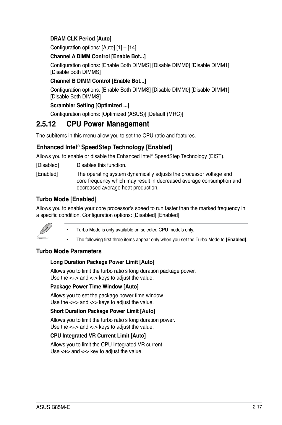 12 cpu power management | Asus B85M-E/BR User Manual | Page 46 / 75