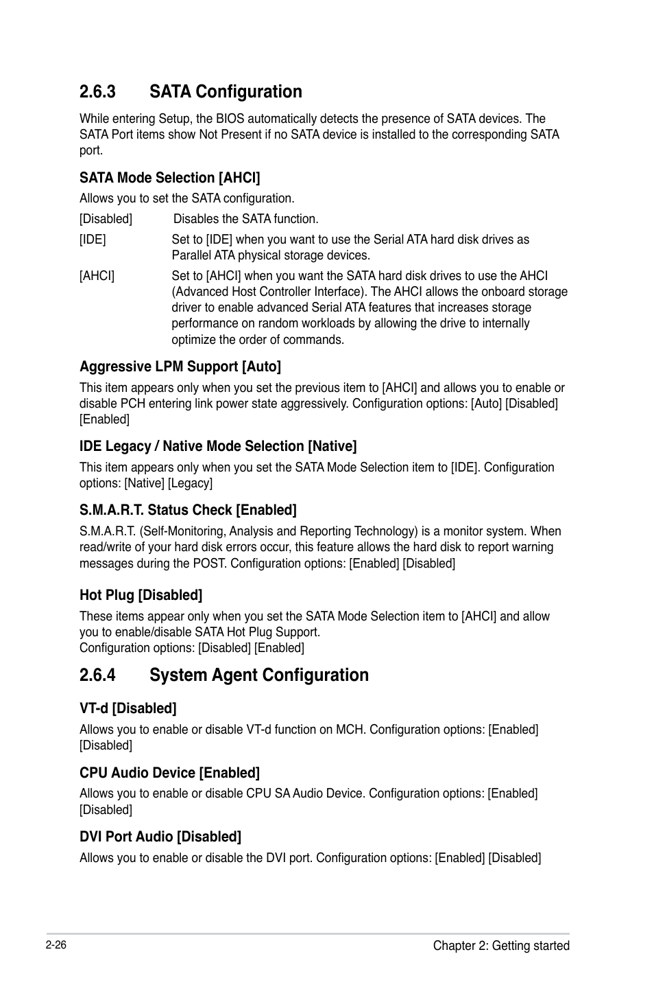 3 sata configuration, 4 system agent configuration | Asus B85M-E/BR User Manual | Page 55 / 75