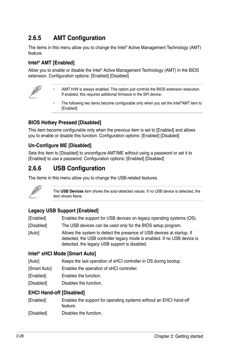 5 amt configuration, 6 usb configuration | Asus B85M-E/BR User Manual | Page 57 / 75