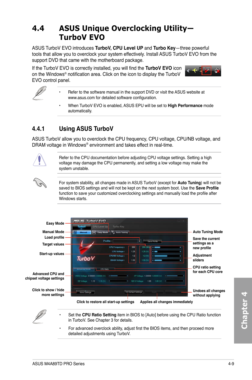 1 using asus turbov | Asus M4A89TD PRO/USB3 User Manual | Page 103 / 120