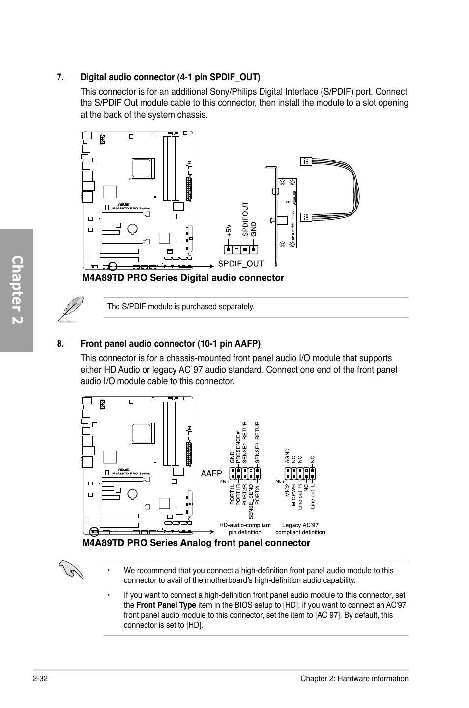 Chapter 2 | Asus M4A89TD PRO/USB3 User Manual | Page 50 / 120