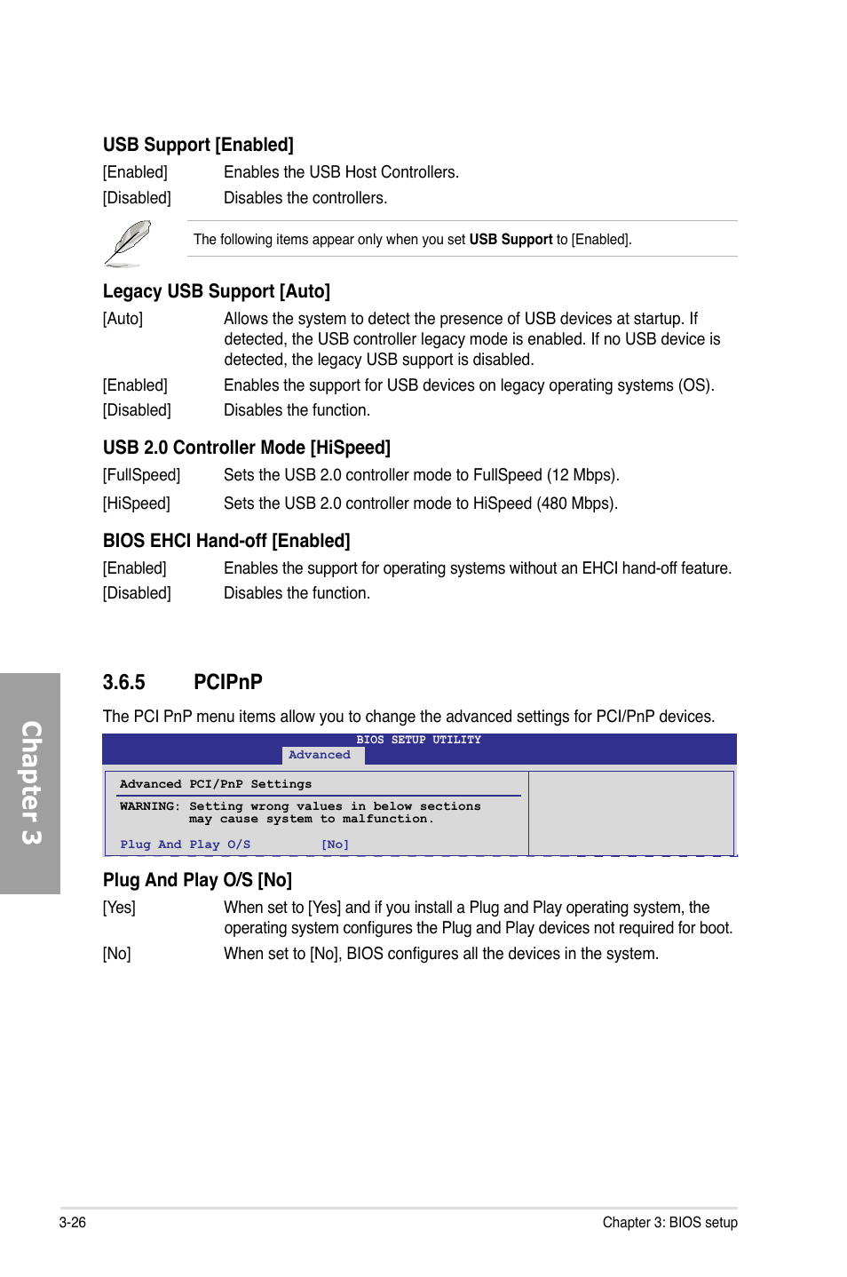Chapter 3, 5 pcipnp | Asus M4A89TD PRO/USB3 User Manual | Page 82 / 120