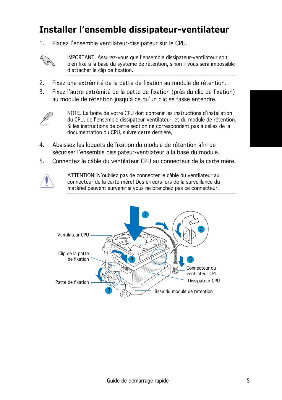 Installer l’ensemble dissipateur-ventilateur, Français | Asus V2-AH2 User Manual | Page 13 / 80