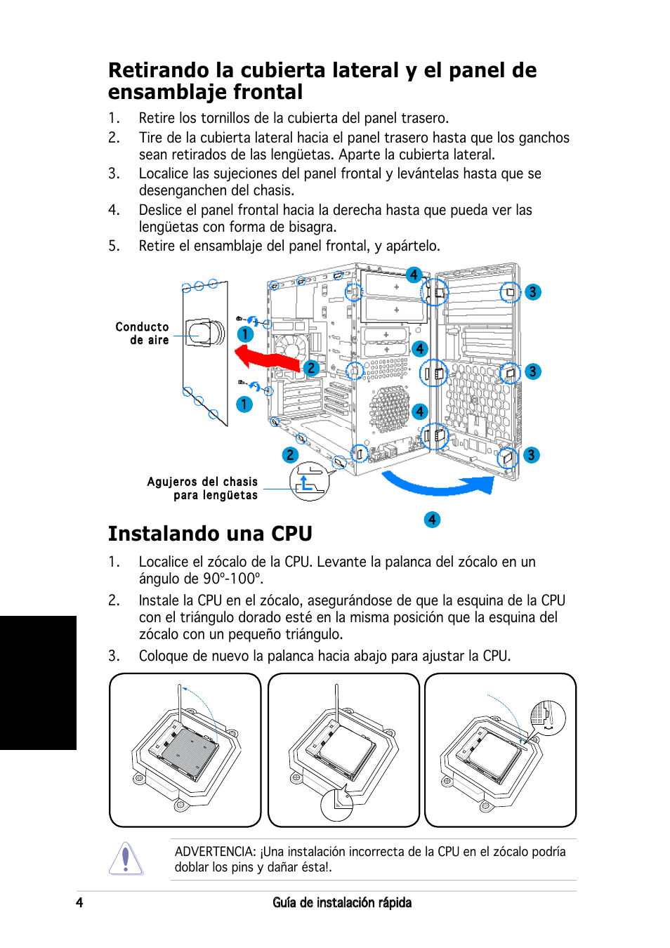 Instalando una cpu, Español | Asus V2-AH2 User Manual | Page 36 / 80