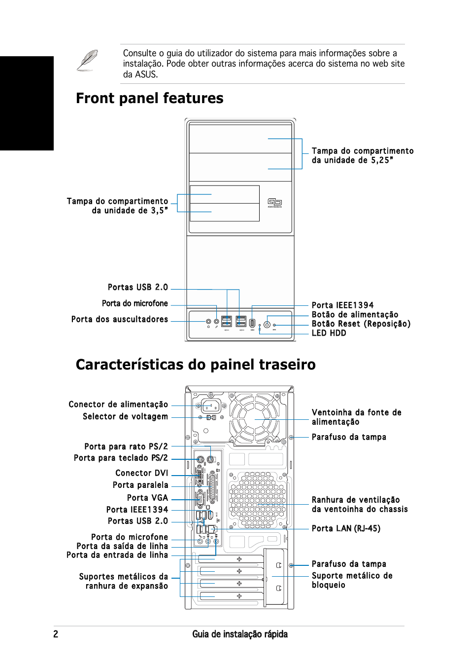 Português | Asus V2-AH2 User Manual | Page 50 / 80