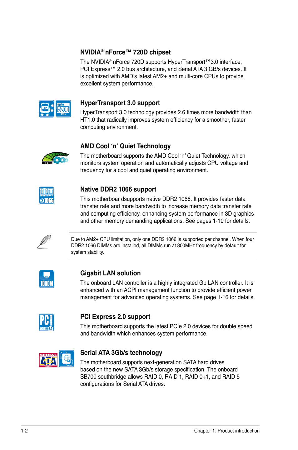 Asus M3N78 SE User Manual | Page 12 / 60