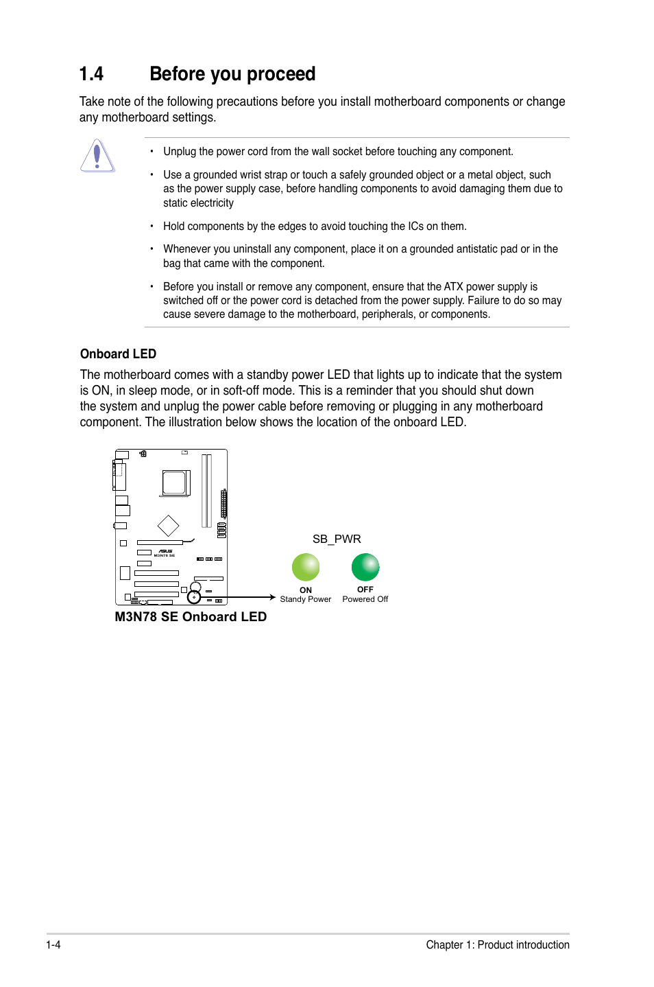 4 before you proceed | Asus M3N78 SE User Manual | Page 14 / 60