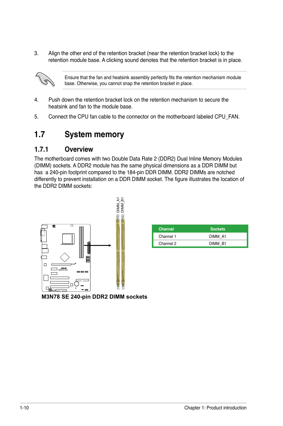 1 overview | Asus M3N78 SE User Manual | Page 20 / 60