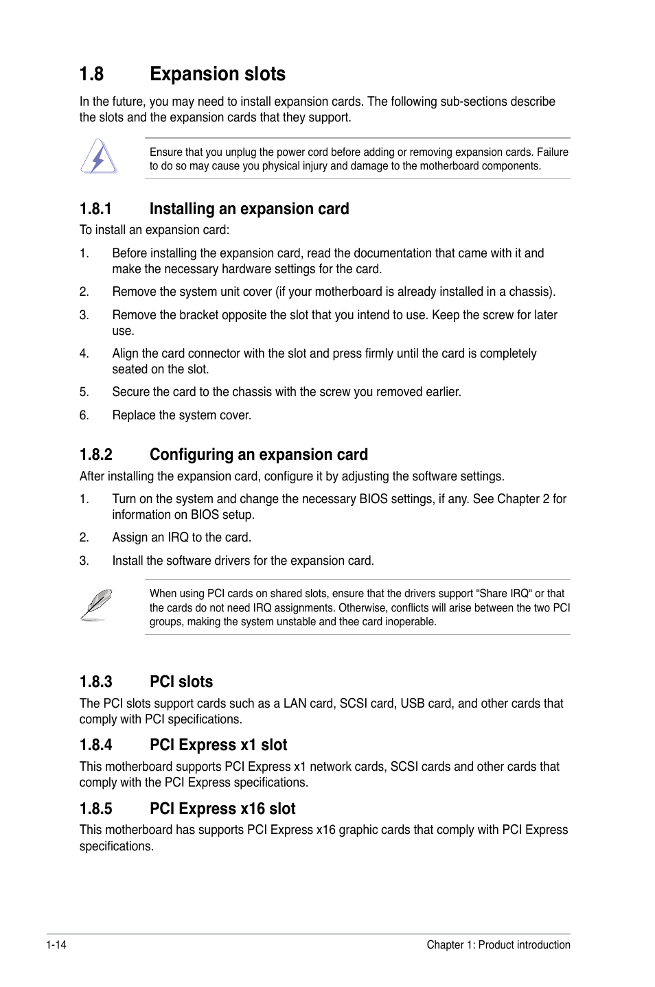 8 expansion slots, 1 installing an expansion card, 2 configuring an expansion card | 3 pci slots, 4 pci express x1 slot, 5 pci express x16 slot | Asus M3N78 SE User Manual | Page 24 / 60