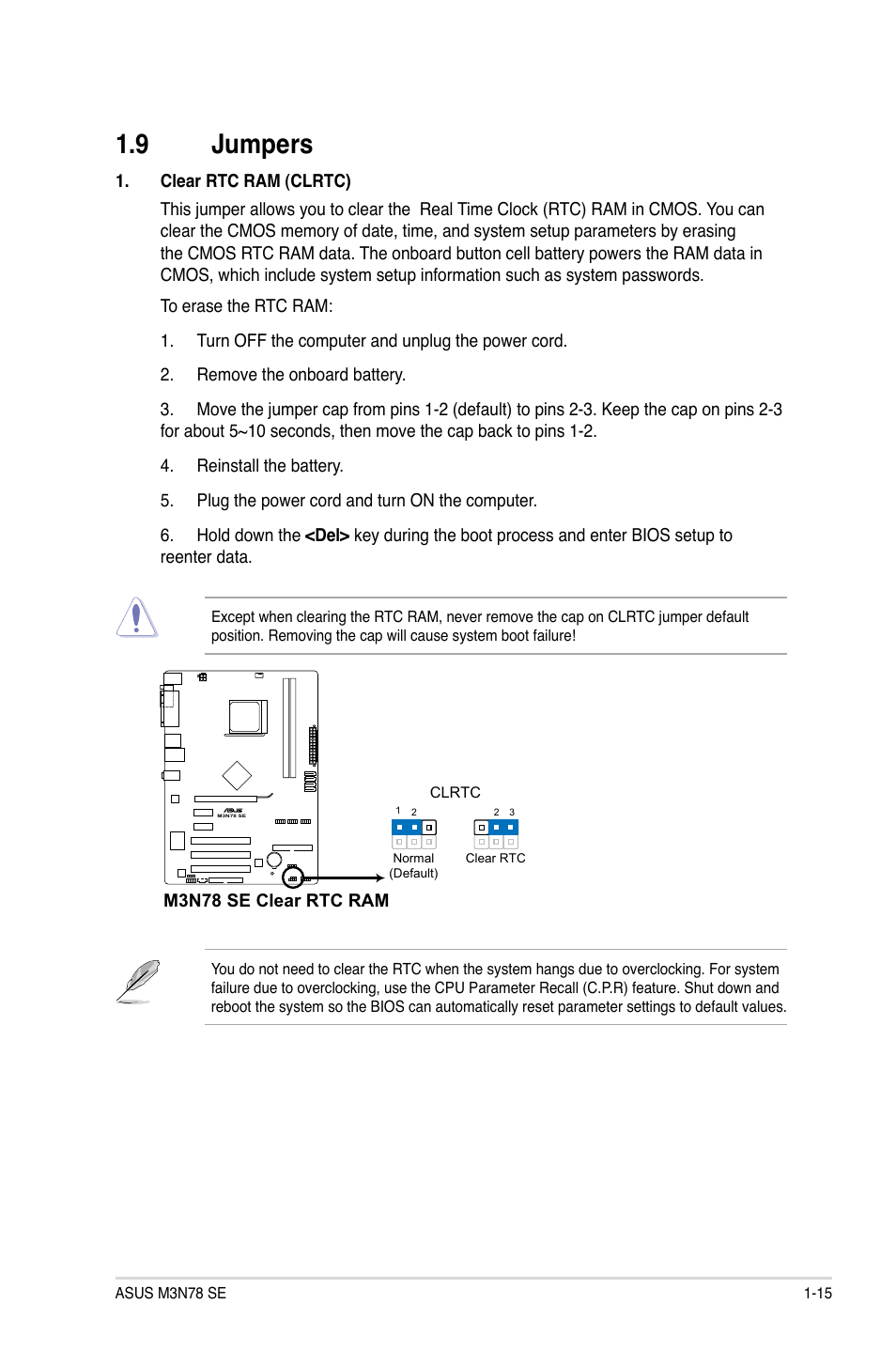 9 jumpers | Asus M3N78 SE User Manual | Page 25 / 60