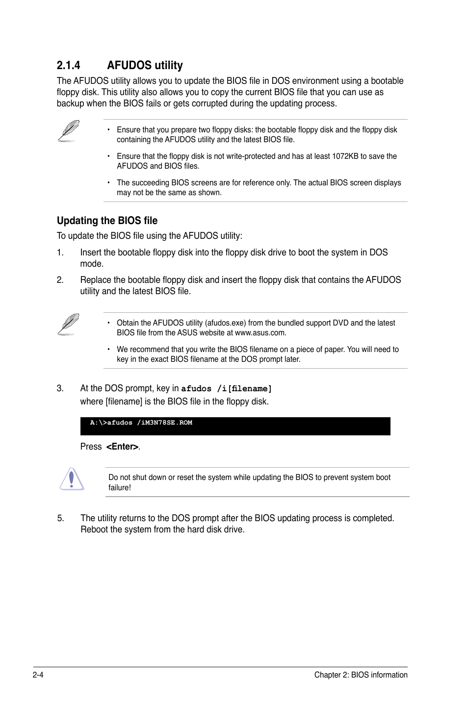 4 afudos utility | Asus M3N78 SE User Manual | Page 40 / 60