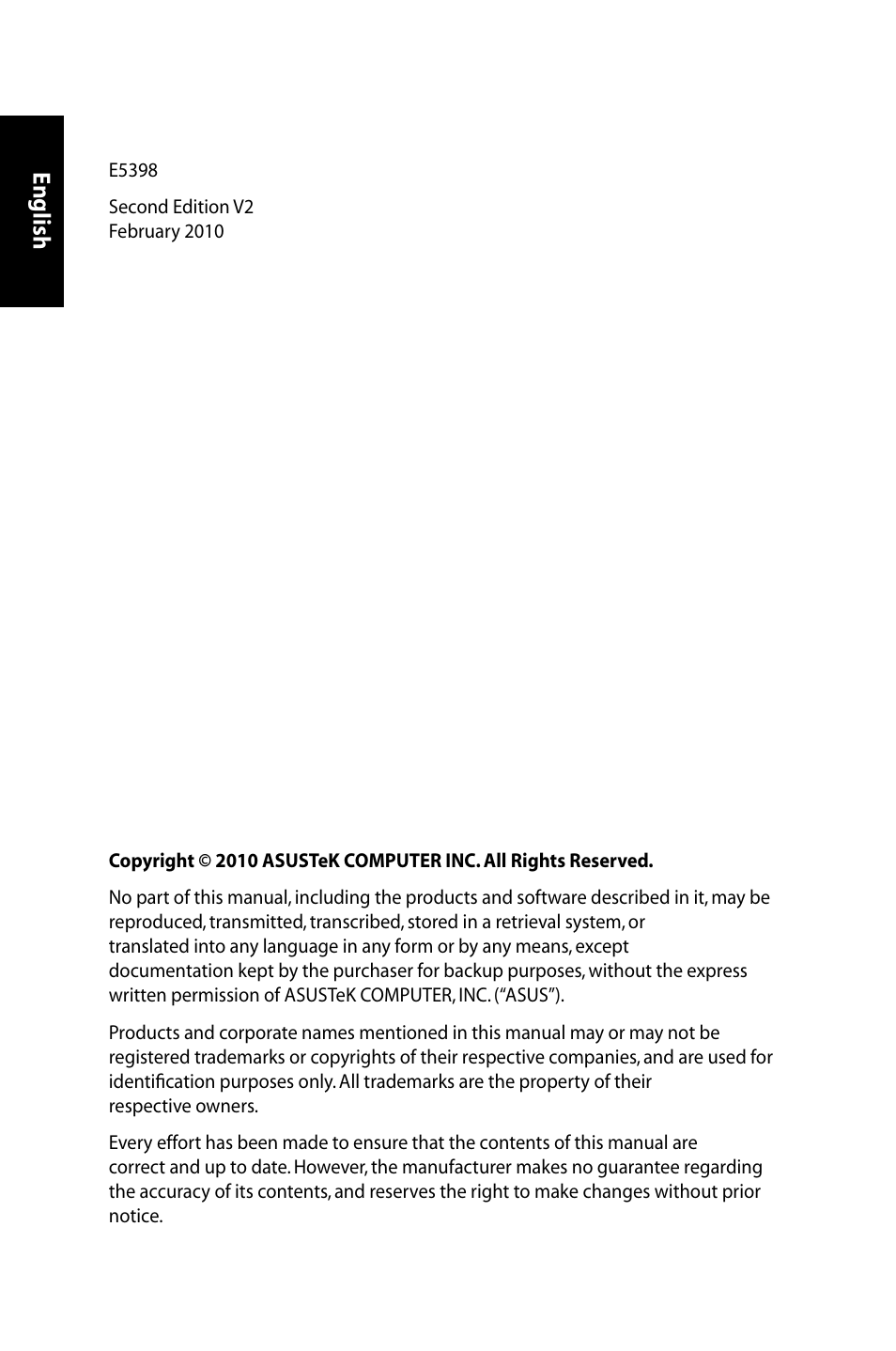 English | Asus B203 User Manual | Page 2 / 28