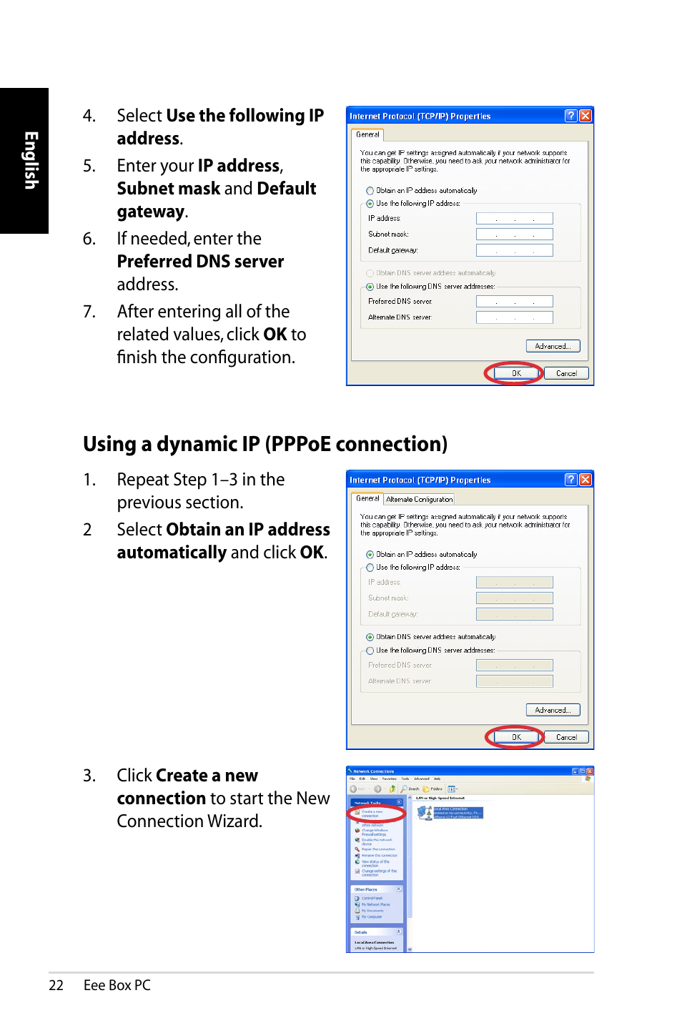 Using a dynamic ip (pppoe connection) | Asus B203 User Manual | Page 22 / 28