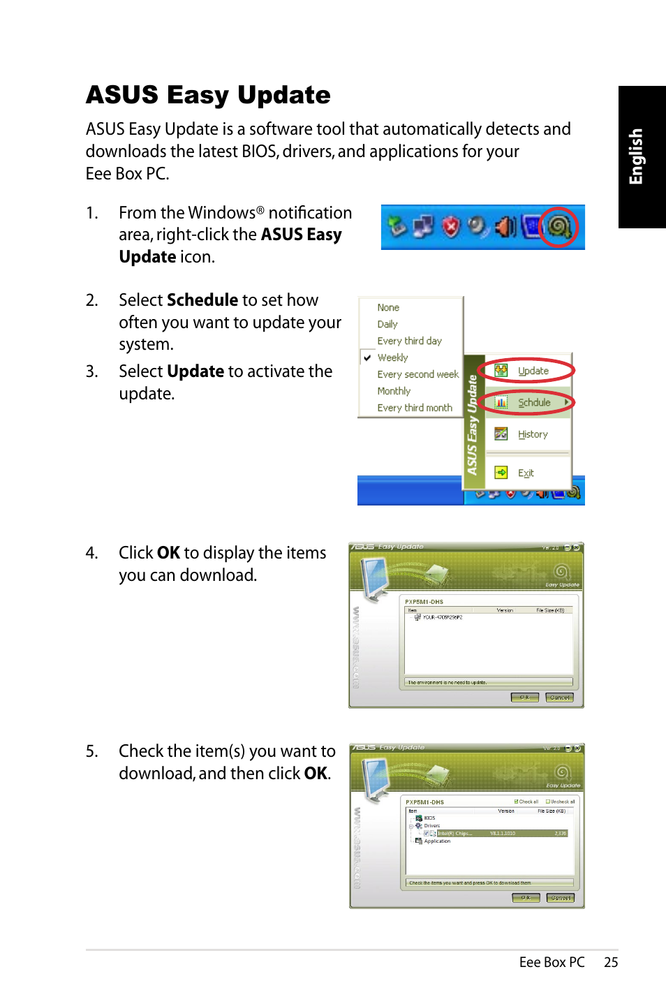 Asus easy update | Asus B203 User Manual | Page 25 / 28