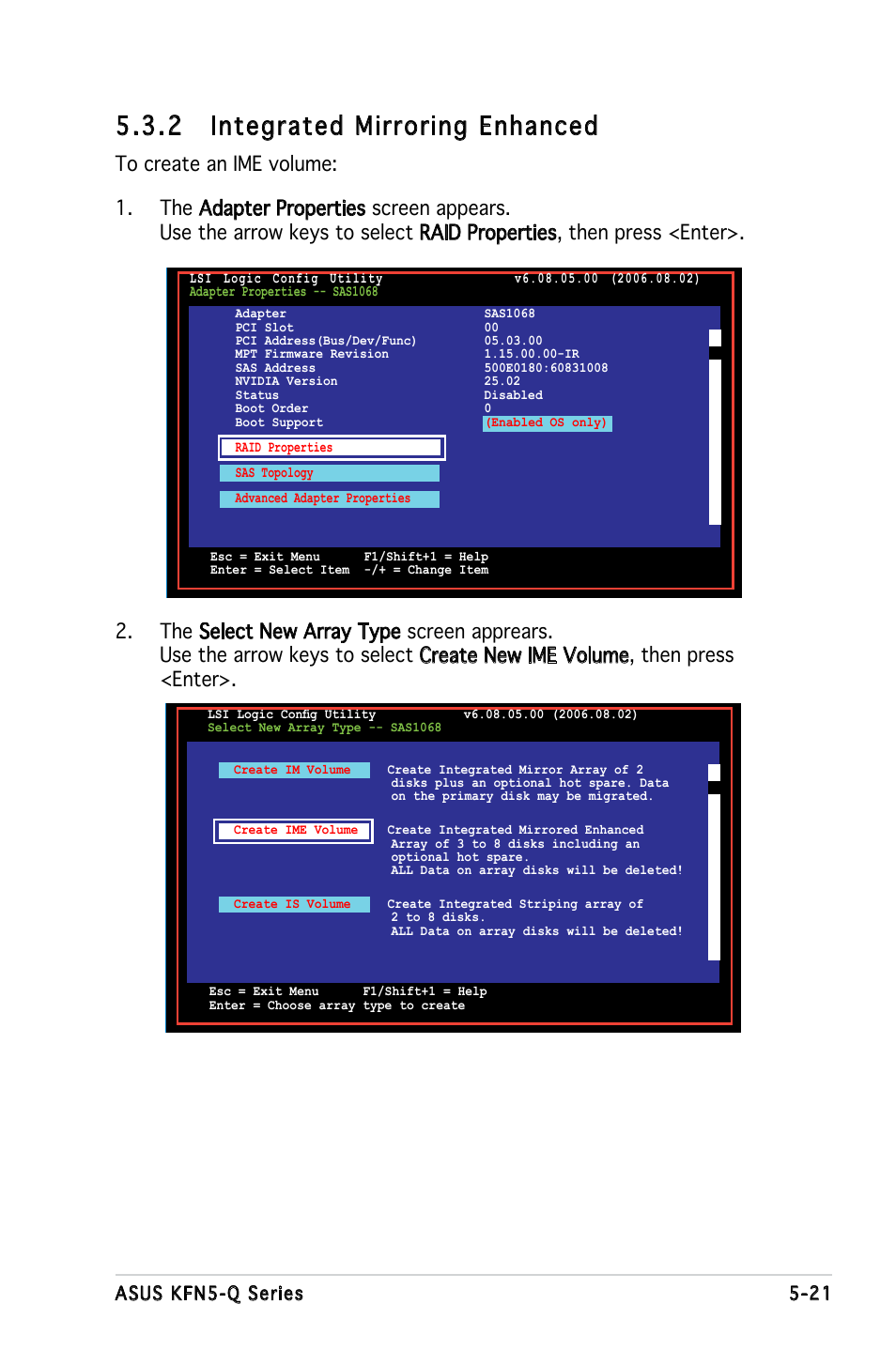 2 integrated mirroring enhanced, Asus kfn5-q series 5-21 | Asus KFN5-Q/SAS User Manual | Page 128 / 175