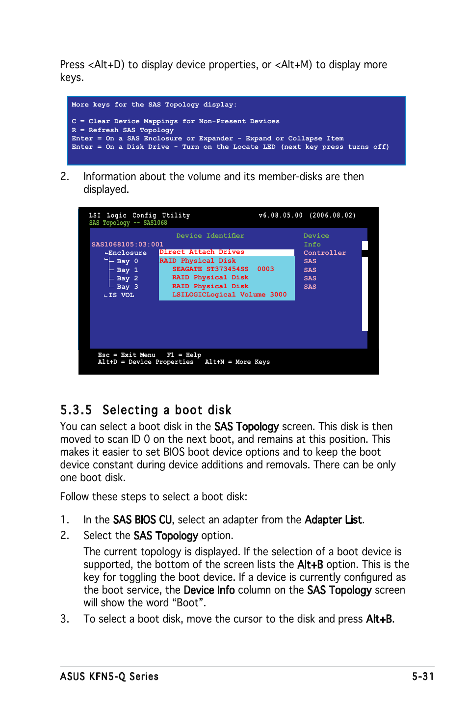 5 selecting a boot disk | Asus KFN5-Q/SAS User Manual | Page 138 / 175