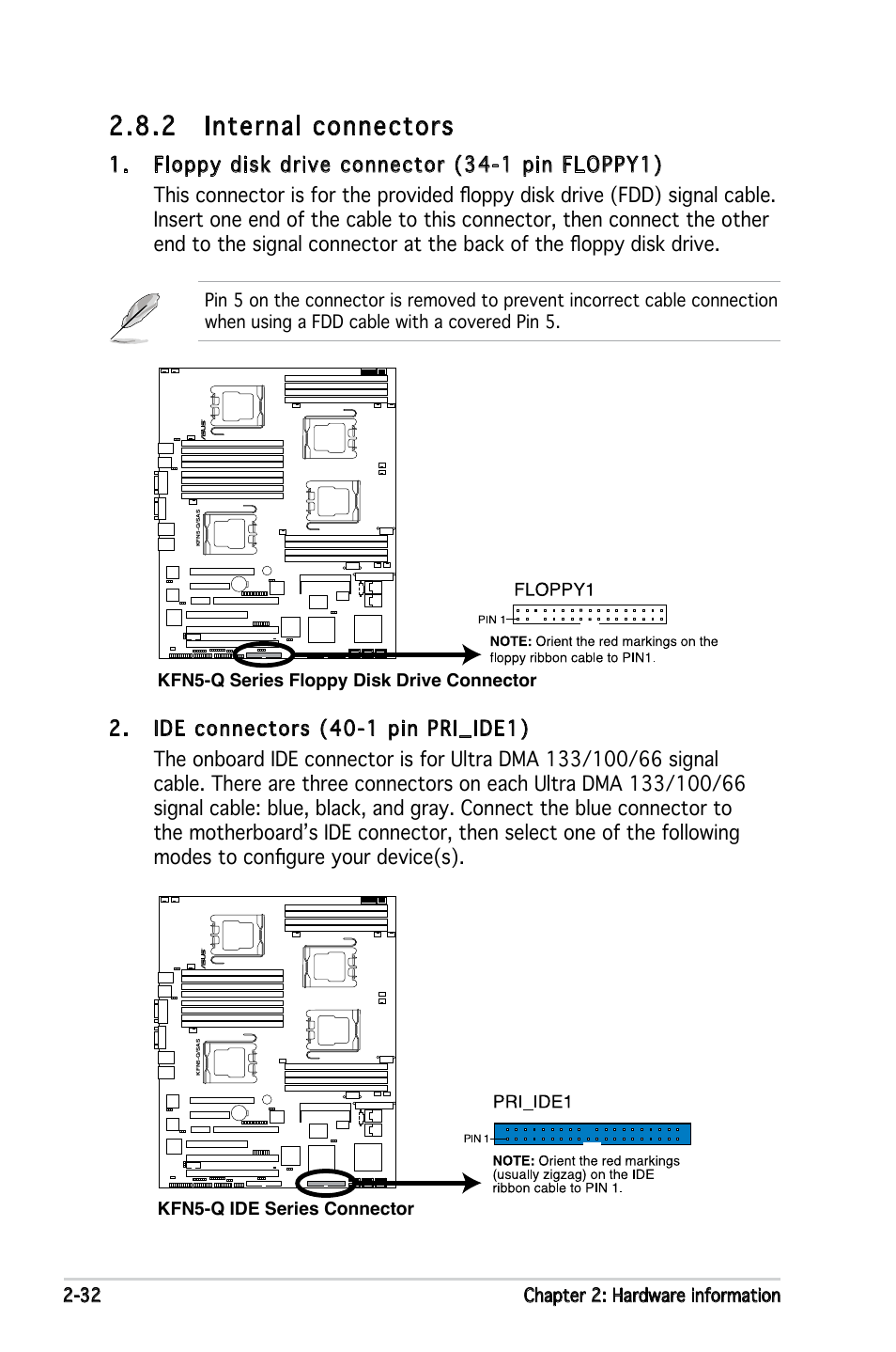 2 internal connectors | Asus KFN5-Q/SAS User Manual | Page 53 / 175