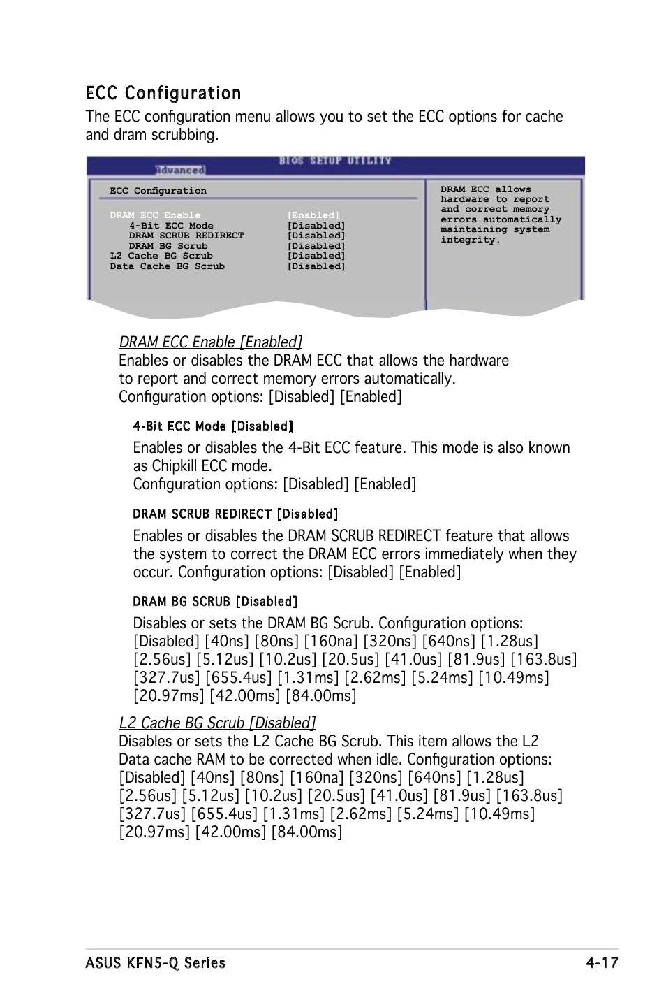 Ecc configuration | Asus KFN5-Q/SAS User Manual | Page 87 / 175