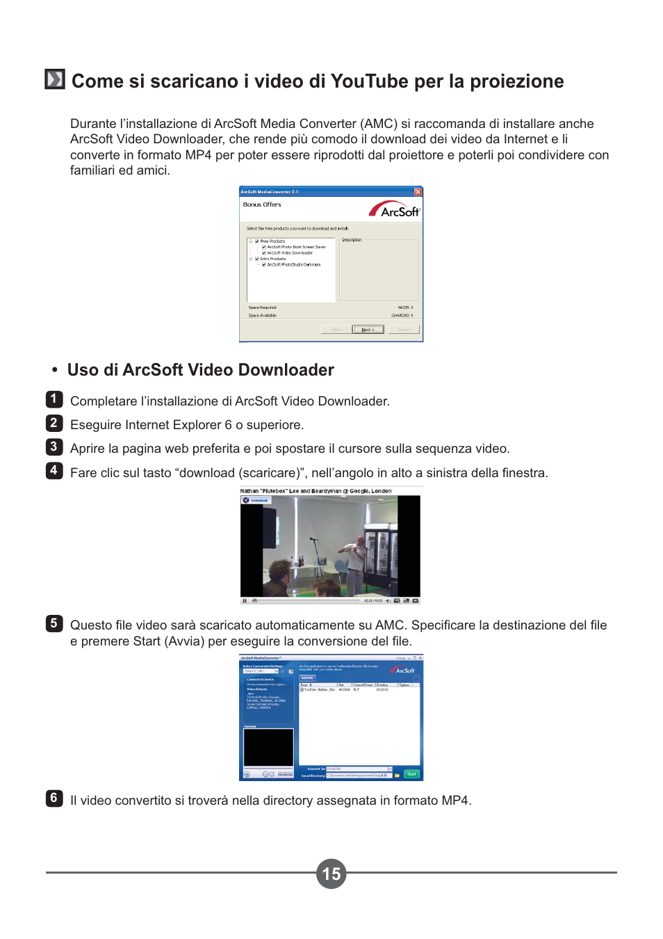 Uso di arcsoft video downloader | AIPTEK PocketCinema Z20 User Manual | Page 100 / 380