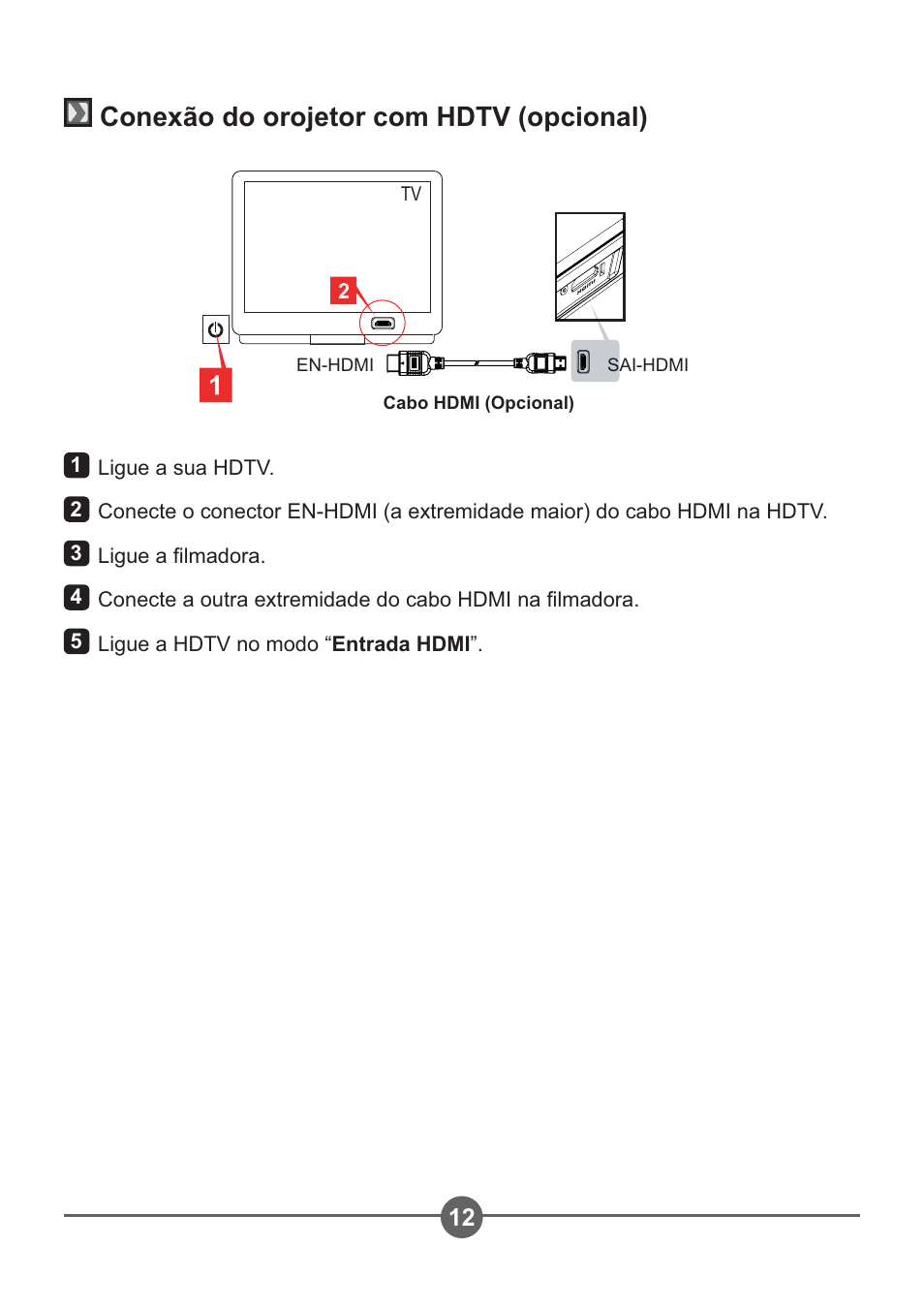 Conexão do orojetor com hdtv (opcional) | AIPTEK PocketCinema Z20 User Manual | Page 232 / 380