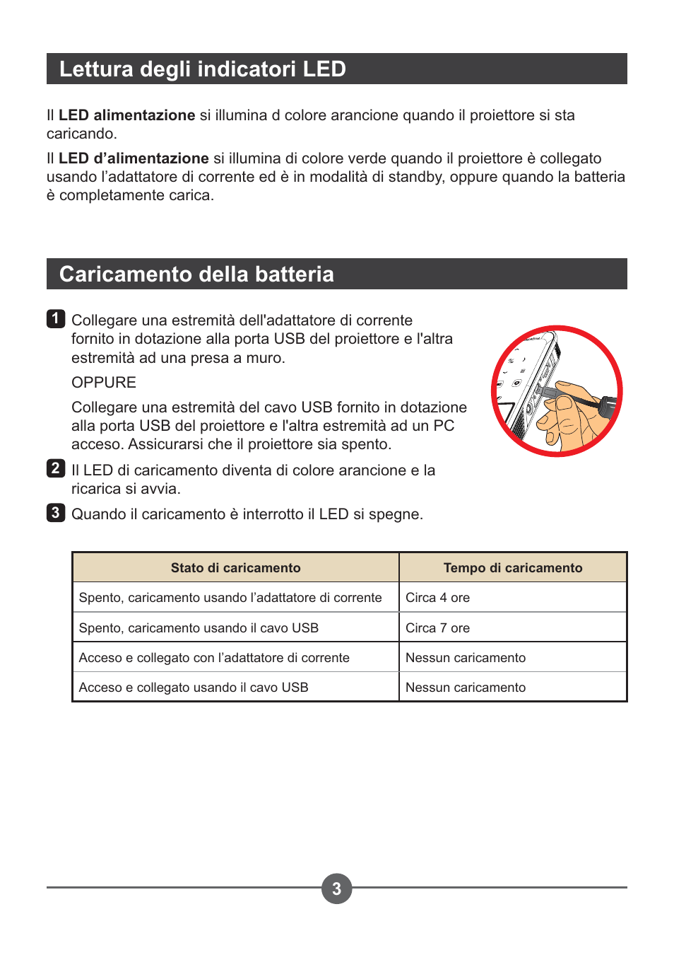 Lettura degli indicatori led, Caricamento della batteria | AIPTEK PocketCinema Z20 User Manual | Page 88 / 380