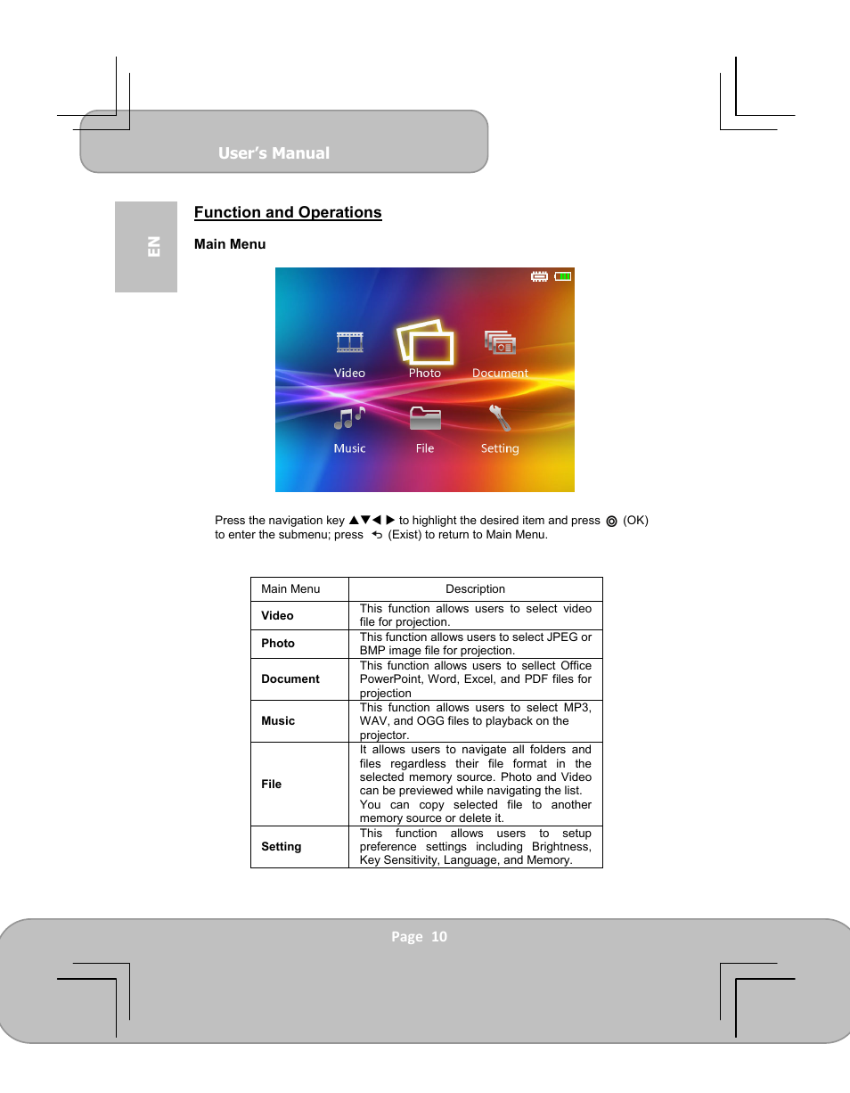 AIPTEK PocketCinema V60 User Manual | Page 10 / 79