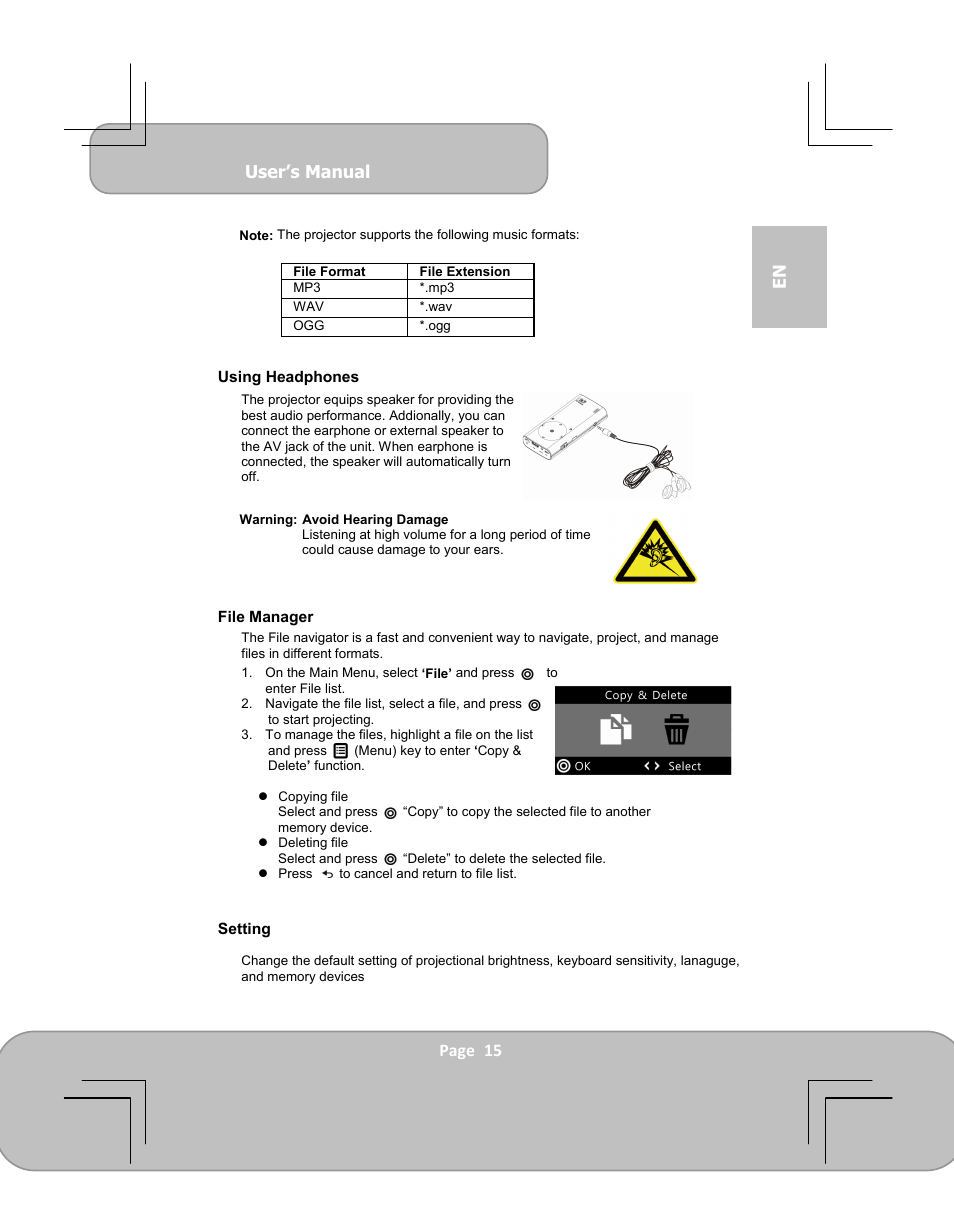 AIPTEK PocketCinema V60 User Manual | Page 15 / 79