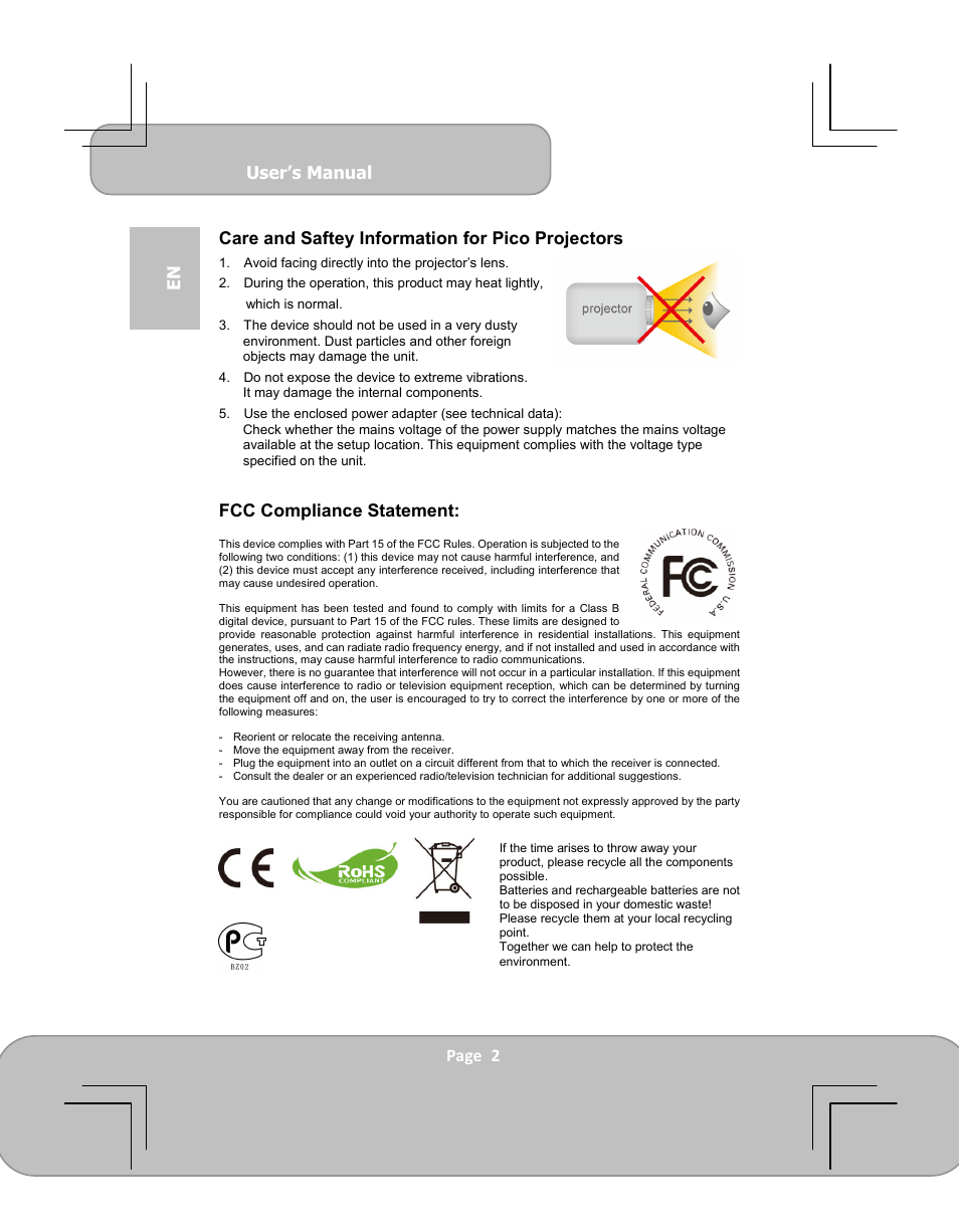AIPTEK PocketCinema V60 User Manual | Page 2 / 79