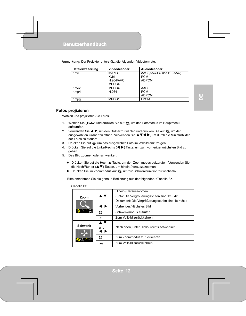 Benutzerhandbuch, Seite 12 de | AIPTEK PocketCinema V60 User Manual | Page 31 / 79