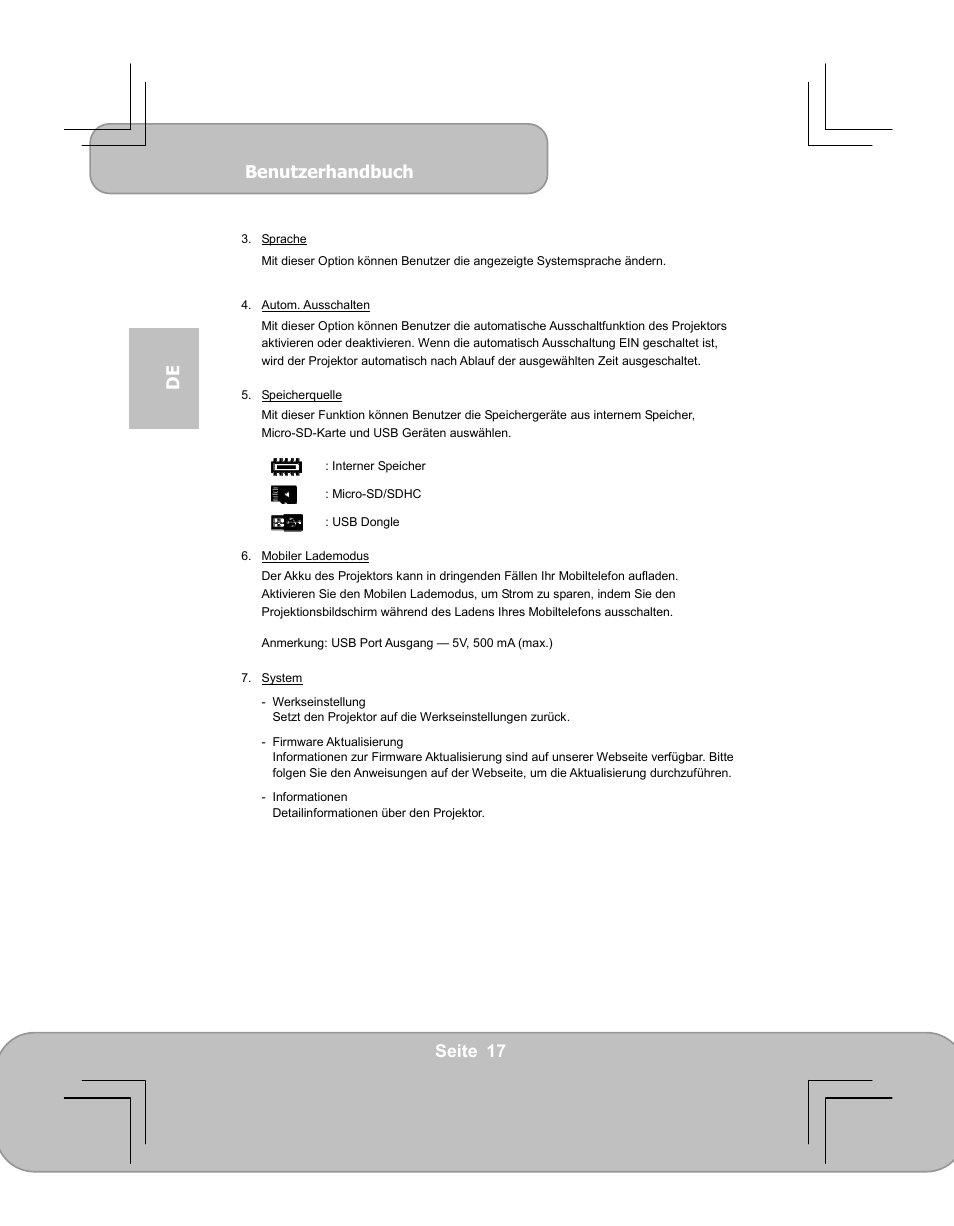 Benutzerhandbuch, Seite 17 de | AIPTEK PocketCinema V60 User Manual | Page 36 / 79