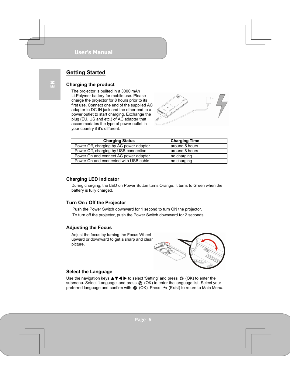 AIPTEK PocketCinema V60 User Manual | Page 6 / 79