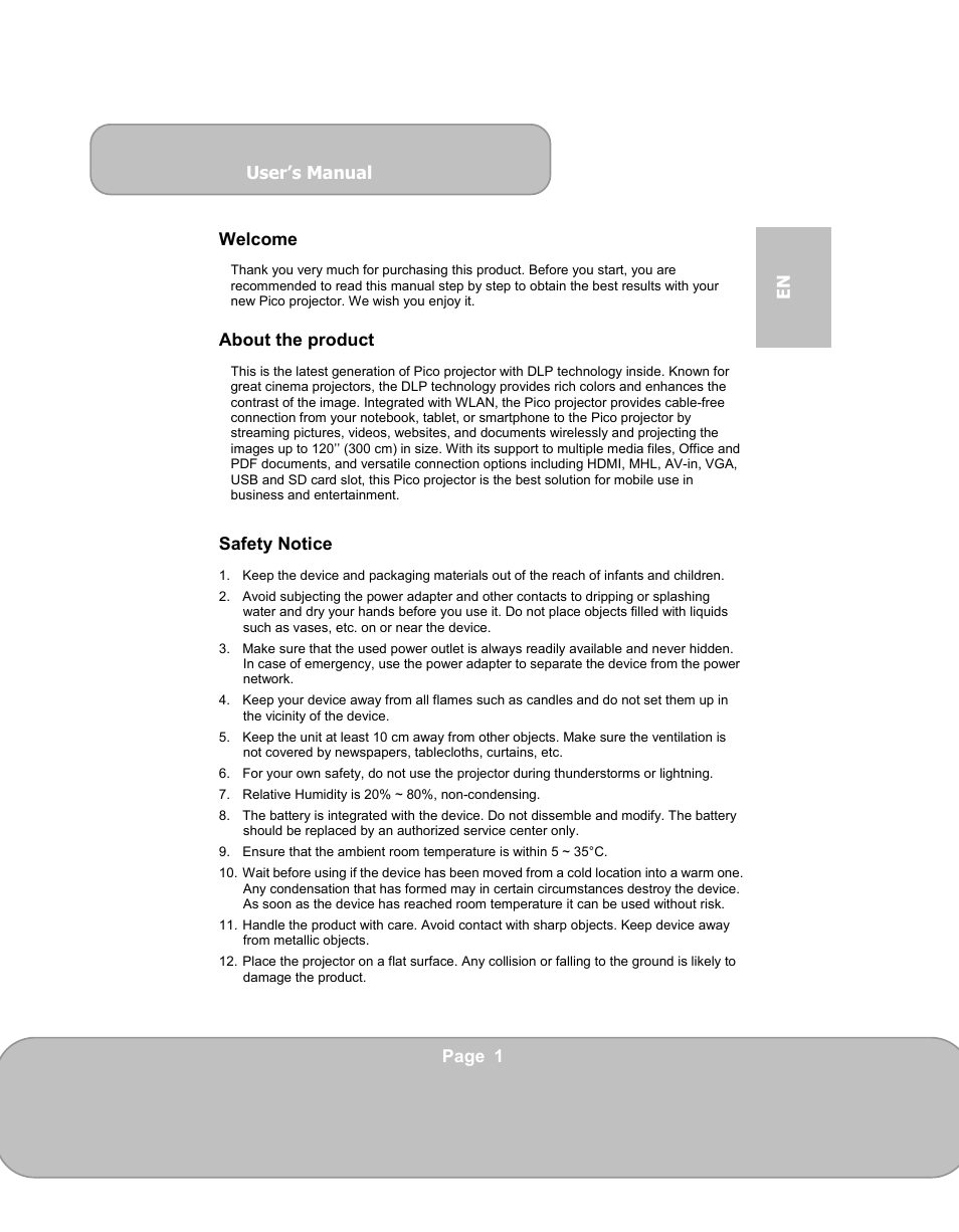 AIPTEK PocketCinema V150W User Manual | 180 pages